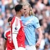 VAR accusation launched over Gabriel headbutt on Erling Haaland and refusal to give red card