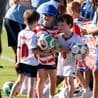 England team meet young fans just two hours before tornado strikes
