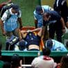 Manuel Ugarte inconsolable as Man Utd star stretchered off after freak World Cup injury
