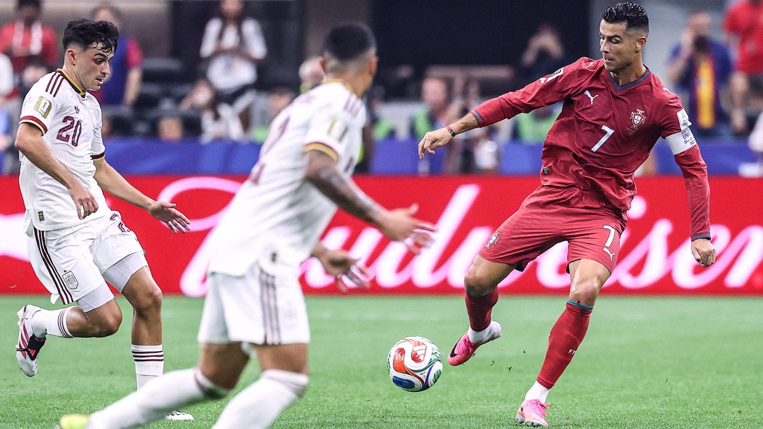 Substitute Merino scores late winner as Spain knock out Portugal