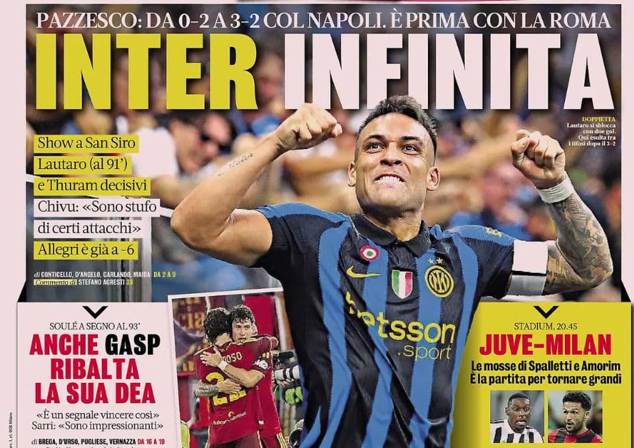 Today’s Papers – Inter and Roma’s crazy comebacks, waiting for Juventus vs. Milan