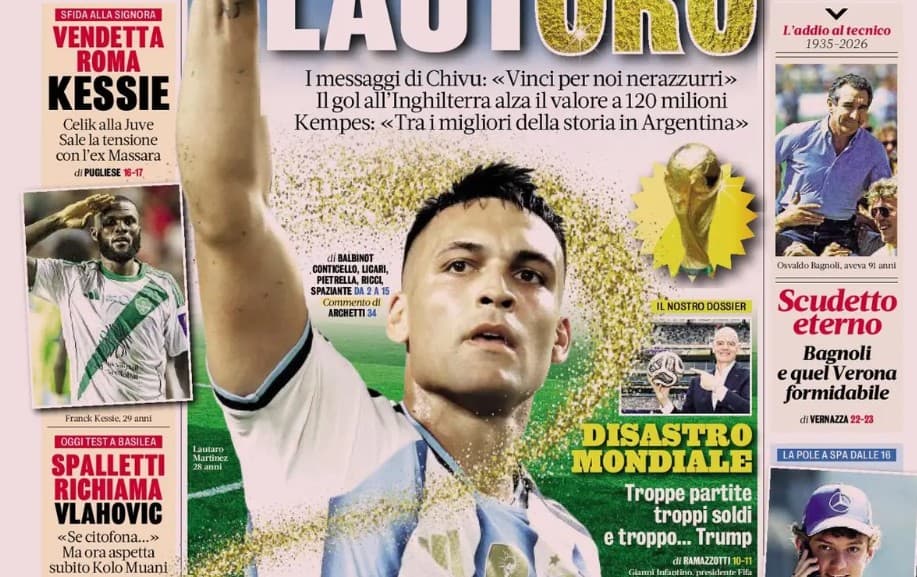 Today’s Papers – Golden Lautaro, Roma’s revenge