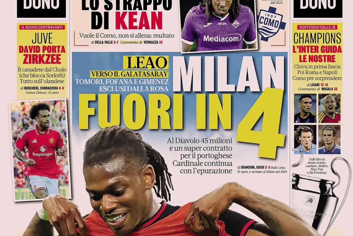 Today’s Papers: Leao leaving, Kean rift, Champions League draw