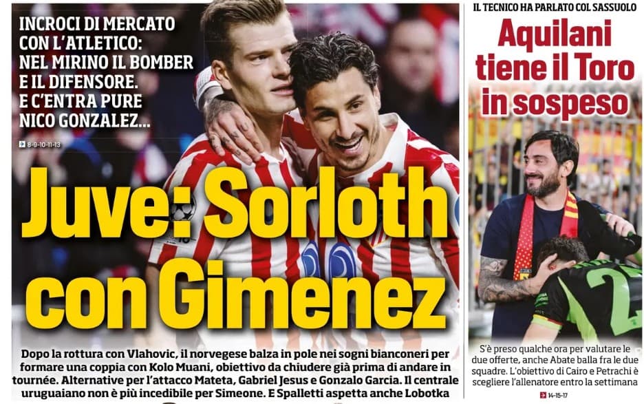Today’s Papers – Juventus chase Vlahovic’s replacement, Inter push for Jones