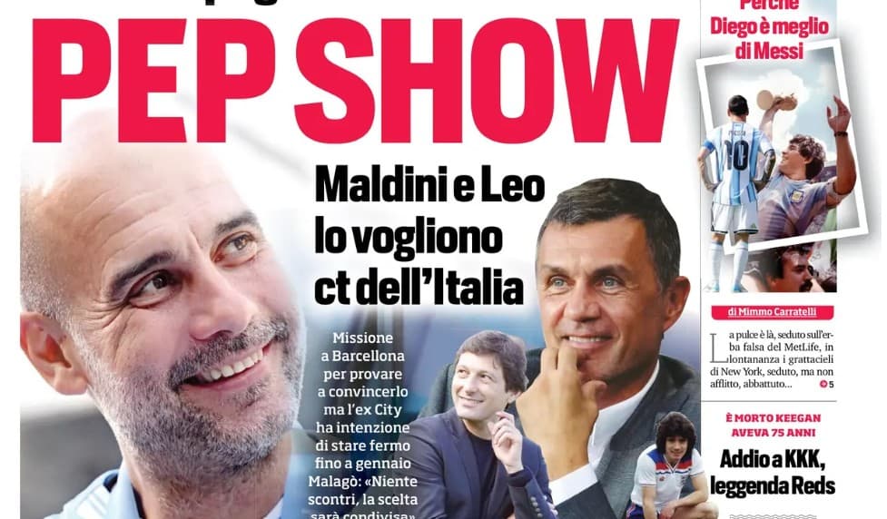 Today’s Papers – Italy kneel before Guardiola, Juventus think of Zirkzee