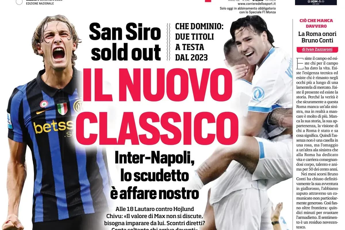 Today’s Papers: Fabregas and Como lead, Inter-Napoli the new classic