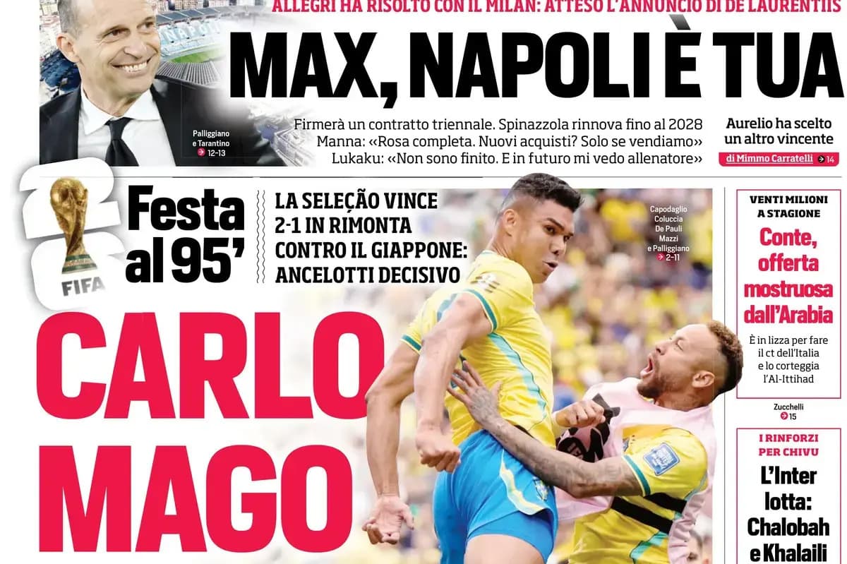 Today’s Papers: Ancelotti magic with Brazil, Ekhator for Juventus