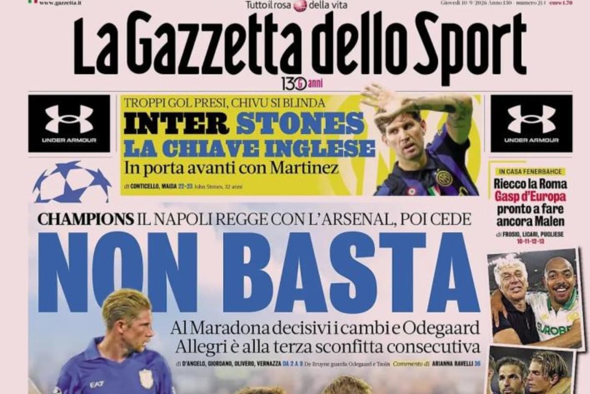 Today’s Papers: Napoli stumble as Roma and Como fly the flag