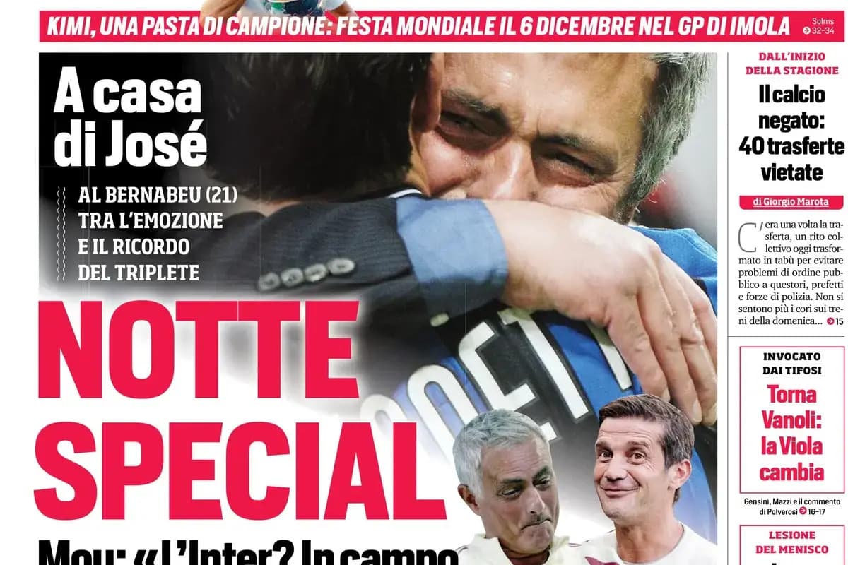 Today’s Papers: Inter’s special night, Juventus lose Locatelli, Vanoli returns