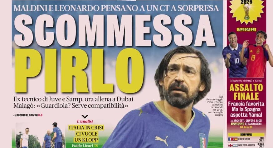 Today’s Papers – Pirlo Italy gamble, Roma push for Garnacho