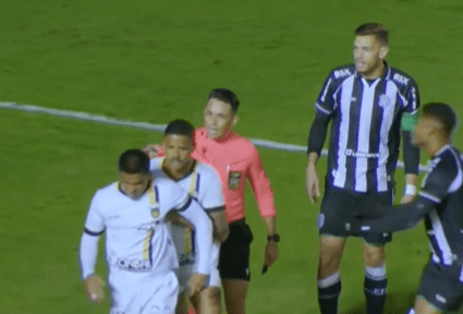 😂 Know where this was, right? Player dives, feigns injury to avoid 🟨