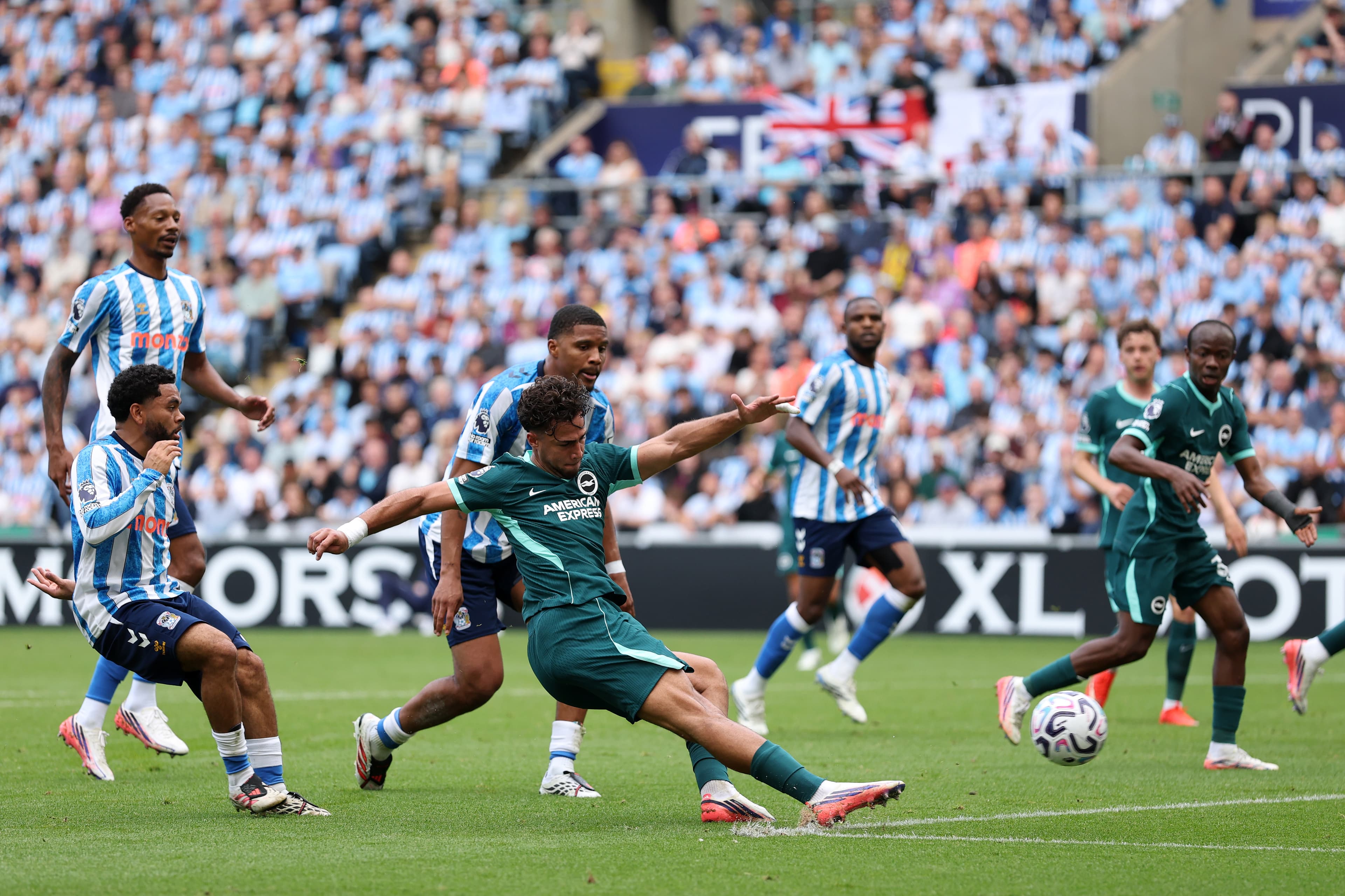 Brighton lead 10 man Coventry in early PL clash