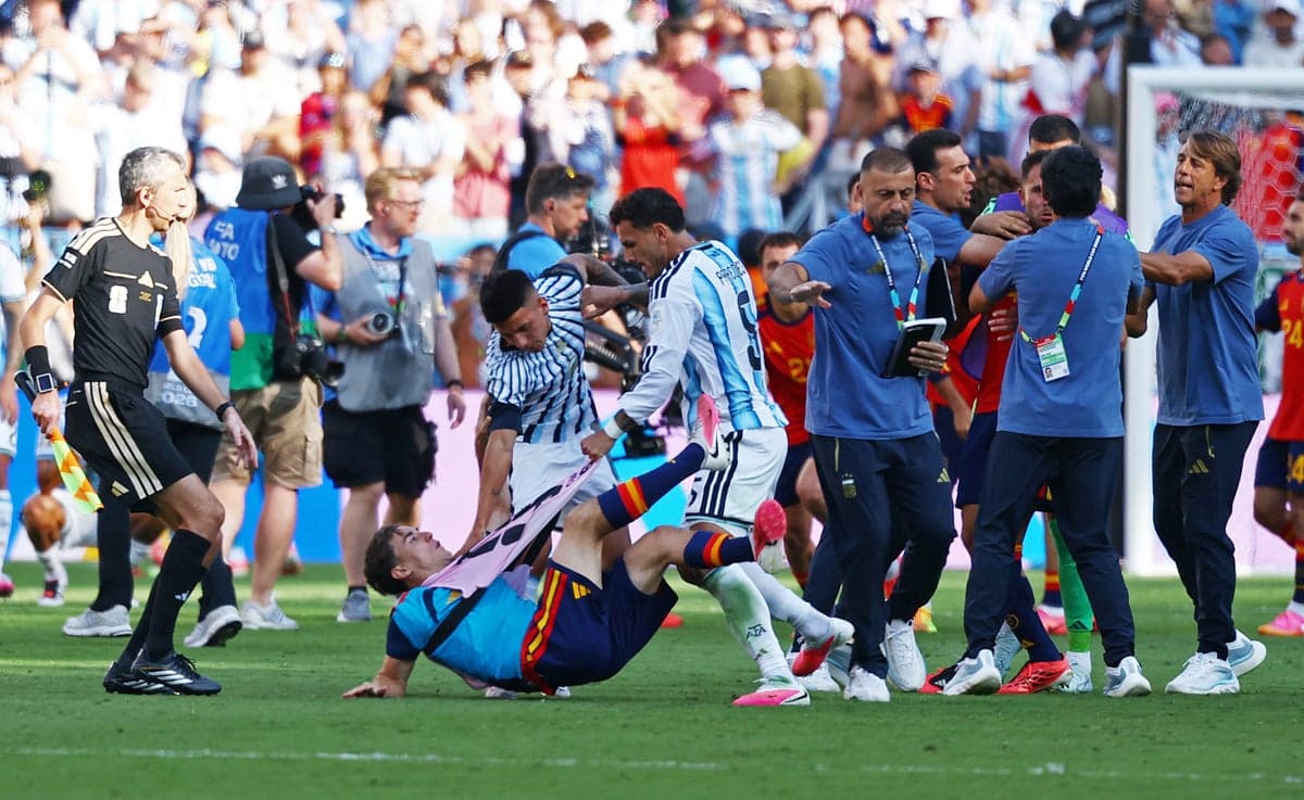 Leandro Paredes sparks brawl at final whistle as Argentina’s World Cup ends with punches and in disgrace