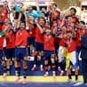 Donald Trump causes scene at World Cup final by photobombing trophy lift